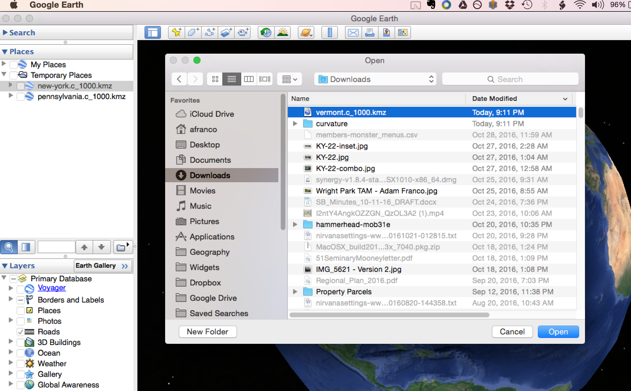 Using KML Files Curvature