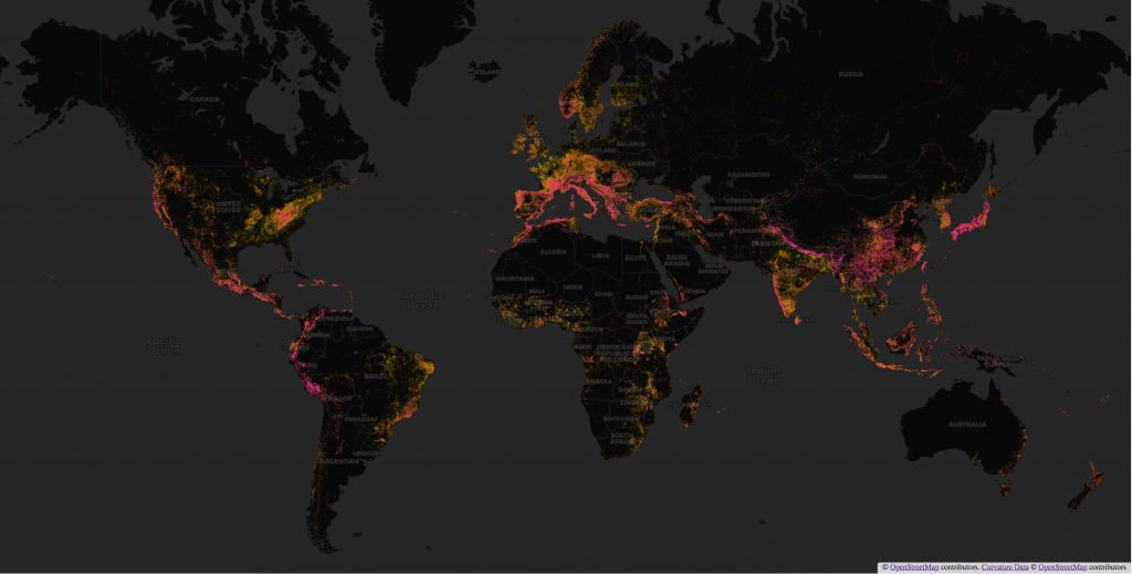 Curvature world map